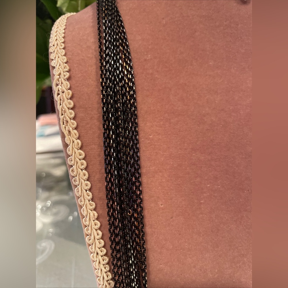 Black Thin Multi Chain Necklace - image 2